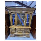 2 Pc - Lighted China Cabinet w/Glass Shelves