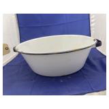 15" Antique Porcelain Enamel Wash  Basin