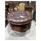 Wood/Vinyl Ottoman 35"L Square x 20"H