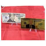 2023 Trump Novelty Note & "Gold" Trump Note
