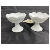 2 Milk Glass Candle Holders