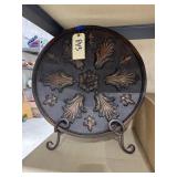 Decorative Metal Platter on Stand