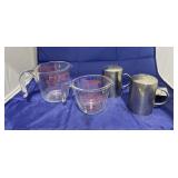2 - Glass Pyrex Measuring Cups & Metal