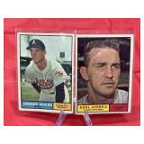 2 - Topps 1961 Baseball Cards - Averill & Kucks