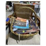 Basket w/Magazines & Christmas Dï¿½cor