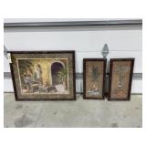 3 Pcs - Wall Art - Large Piece is 32"x26"