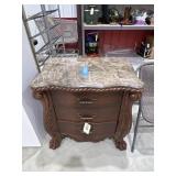 Nightstand w/Marble Top 31"L x 20"W x 32"H