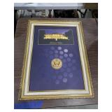 Framed Presidential Gold Dollar Display
