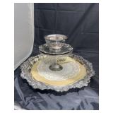 Towel Silver Plate Platter - Pedestal Dishes - Gra
