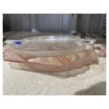 Pink Depression Glass Divided Plate & Tray