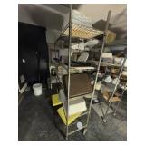 Rolling Wire Shelving Unit w/5 Shelves