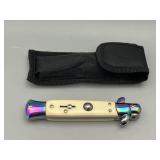 Pearl Handled Switchblade in Nylon Sheath