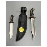 2 Pc Miniature Fixed Blade Knives in Sheaths