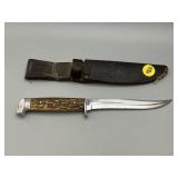 Vintage Sheath Knife w/Leather Sheath