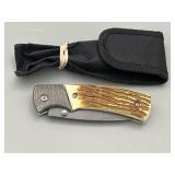 Single Blade Folding Knife in Nylon Case