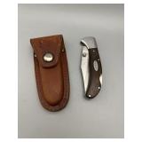Winchester Lockback Pocketknife in Leather Case