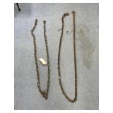 2 - Tow Chains 100" w/2 Hooks & 112"