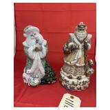 2 Pcs - Santa Figures - 1 is music box