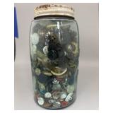 Mason Jar w/Assorted Buttons