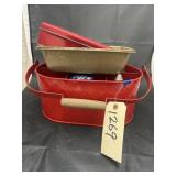 Metal Flatware Caddy - Glass Jars - Bread Pan