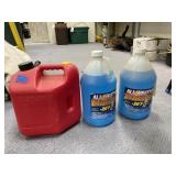 Windshield Washer Fluid & 2 Gal Plastic Gas Jug