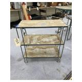 3-Shelf Metal/Glass Shelving Unit