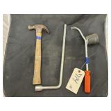3 Pcs - Hammer - Tire Tool - Handled Crowbar
