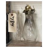 2 Glass Lamp Chimney