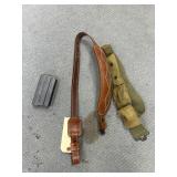 3 Pcs - Nylon Ammo - Leather Gun Strap