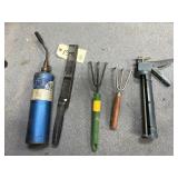 5 Pcs - Propane Torch - Caulk Gun - Yard Tools