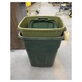 2 Pcs - Trash Cans & 1 Lid