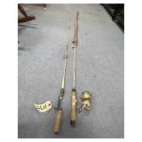 2 Pcs - Vintage Fishing Rods & 1 Reel