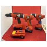 4 Pcs - Black & Decker Drill & Batteries