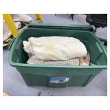 4 Assorted Blankets in Rubbermaid Storage Tote