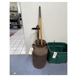 Vintage Milk Can w/Crow Bar - Hoe - Handle