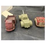 3 Pcs - Vintage Plastic/Metal Toy Trucks