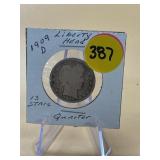 1909-D Liberty Head Quarter 13 Stars