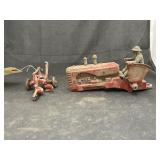 2 Pcs - Vintage Tractor - no wheels & Toy Plow