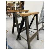 2 Pcs - Metal/Wood Saw Horses