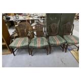 4 - Upholstered Wood Side Chairs