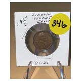 1927 D Lincoln Wheat Cent V Fine