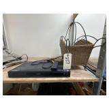 Magazine Rack & Magnavox DVD Player