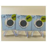 3 - Jefferson Nickels 1946 P-D-S