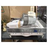 Dish Drying Rack & Metal Bucket