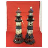 2 Pcs - Wood Lighthouse Dï¿½cor