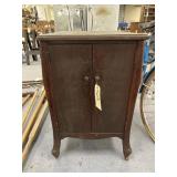Vintage Wood Cabinet on Wheels