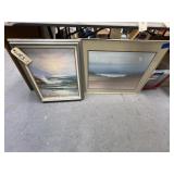 2 Pcs - Framed Beach Themed Wall Art 20"x25"