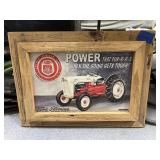 Framed Metal Sign Ford Tractor 21"x15"