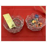 Trinket Dishes w/Costume Jewelry