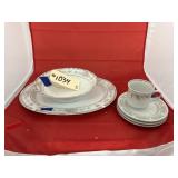 6 Pcs - China Platter - Bowl - Saucers - Cup